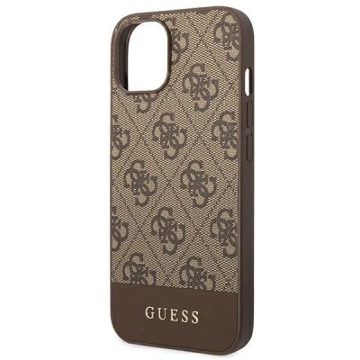 6. Guess 4G Stripe Collection Case for iPhone 14 Plus / 15 Plus 6.7" - Brown