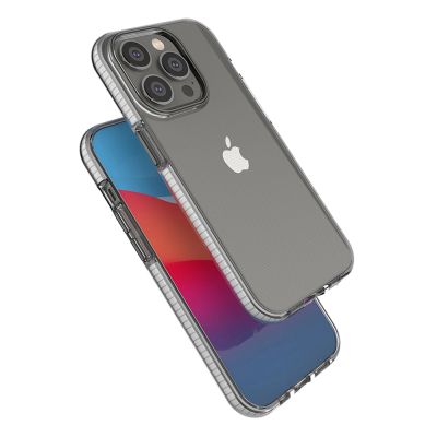 4. Spring Case case for iPhone 14 Pro silicone case with a frame light pink