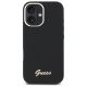 3. Guess Silicone Script Metal Logo & Frame Case for iPhone 16 Plus - Black
