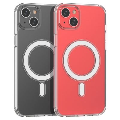 8. Clear Magnetic Case with MagSafe for iPhone 14 Plus with silver ring - transparent
