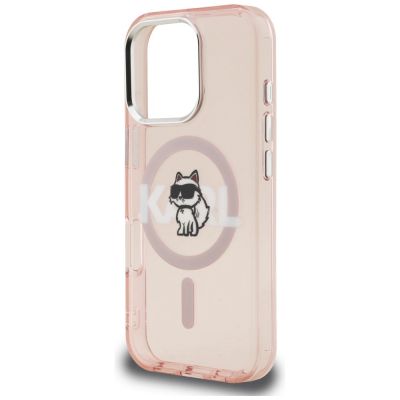 6. Karl Lagerfeld IML Choupette Sketch Logo MagSafe Case for iPhone 16 Pro Max - Pink