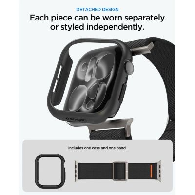 7. Spigen Thin Fit case + Spigen Lite Fit Ultra band set for Apple Watch (46 mm) - black