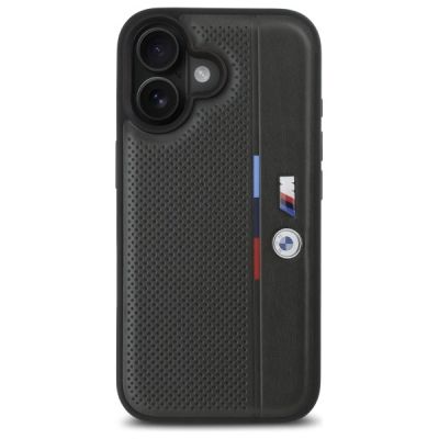 3. BMW M Perforated Tricolor Detail Line iPhone 16 Case - Dark Gray