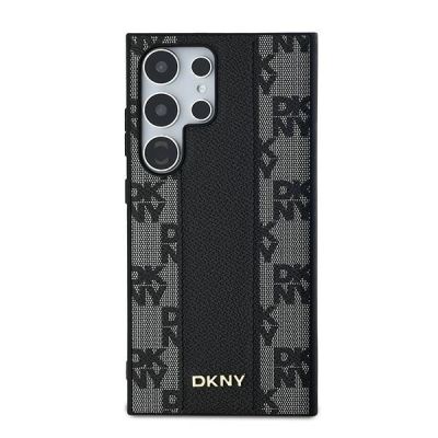 3. DKNY Leather Checkered Mono Pattern MagSafe Case for Samsung Galaxy S24 Ultra - Black