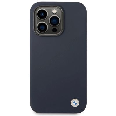 3. Case BMW BMHMP14XSILNA iPhone 14 Pro Max 6.7" navy blue/navy Silicone Metal Logo MagSafe