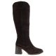 2. Women's leather cowboy boots with heels, suede, brown, Vinceza 133103