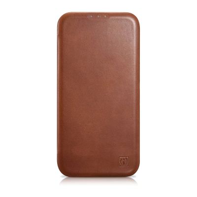 2. iCarer CE Oil Wax Premium Leather Folio Case iPhone 14 Plus magnetic flip case MagSafe brown (AKI14220707-BN)