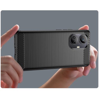 7. Carbon Case case for Realme 10 Pro+ flexible silicone carbon cover black
