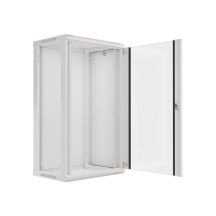 Lanberg WF01-6422-10S rack cabinet (22U; 1080mm / 600mm / 450mm; wall-mounted; Glass; 19''; gray)