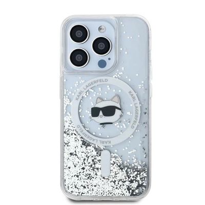 3. Karl Lagerfeld Liquid Glitter Choupette Head MagSafe case for iPhone 15 Pro Max - transparent