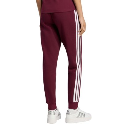 3. Women's adidas Essentials 3-Stripes Fleece Slim Burgundy Pants KF8321