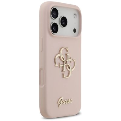 4. Guess Silicone Big 4G Script Case for iPhone 17 Pro - Pink