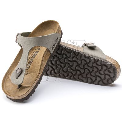 4. Birkenstock Gizeh Stone Birko-Flor narrow women's flip-flops for narrow feet gray (0043393)