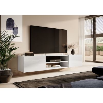 3. TV cabinet SLIDE 200K 200x40xH37 all in white gloss