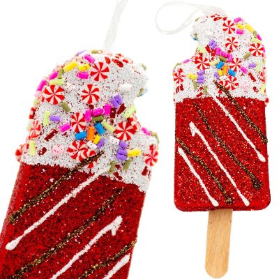 4. ICE CREAM HANGING DECORATION BALL 3 PCS RED