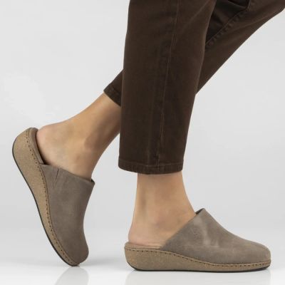 7. Filippo DK7567 Taupe Leather Wedge Sandals