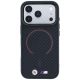 3. BMW M Kevlar Red Print Ring Metal Logo MagSafe Case for iPhone 18 Pro Max / 17 Pro Max - Black