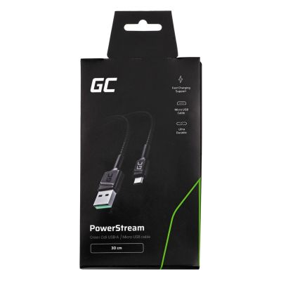 4. GREEN CELL KABGC23 GC POWERSTREAM CABLE USB-A - MICRO USB 30CM, FAST CHARGING ULTRA CHARGE, QC 3.0