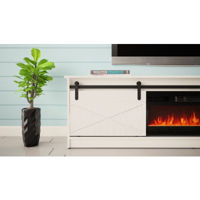 5. GRANERO TV cabinet + fireplace 200x56.7x35 white/white gloss