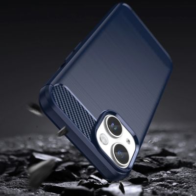 3. Carbon Case for iPhone 14 Plus flexible gel back cover blue
