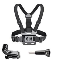 Adjustable sports camera harness - black