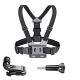 Adjustable sports camera harness - black