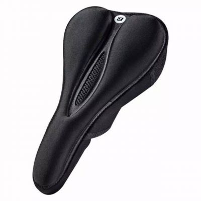 2. Rockbros LF047-S Gel Bicycle Saddle Cover, Silicone, Size M – Black