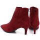5. Women's insulated ankle boots with a low heel, red suede, Sergio Leone BT-65