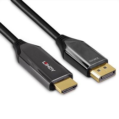 4. Lindy 40931 2m HDMI Type A (Standard) DisplayPort Cable Adapter Black