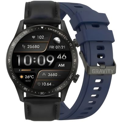 14. Smartwatch Gravity Black 2 Straps GT10-5