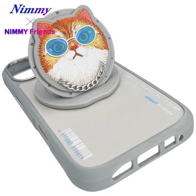 15. Nimmy Glasses Cool Cat MagSafe Case for iPhone 16 - Gray