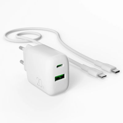 4. Puro PROLITE 20W USB-A / USB-C wall charger + USB-C - USB-C cable 1.2m - white