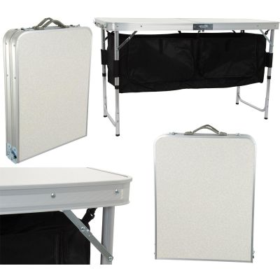 16. FOLDABLE CAMPING TABLE 120x47x70/62/54CM WITH WARDROBE 33x30x36CM