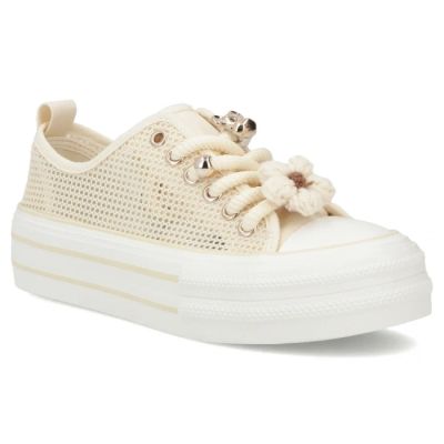 Women's mesh sneakers on the platform, beige, Filippo DTN7855