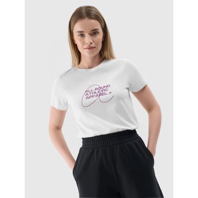 Women's slim T-shirt with print 4F 4FRSS24TTSHF2499-10S