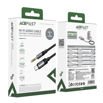 5. Acefast J11 USB-C to 3.5mm mini jack cable 1m - black