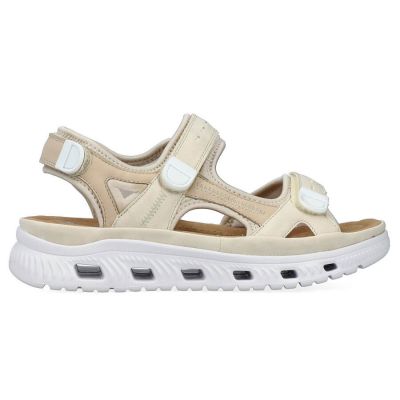 21. Rieker W RKR691 comfortable velcro sandals beige