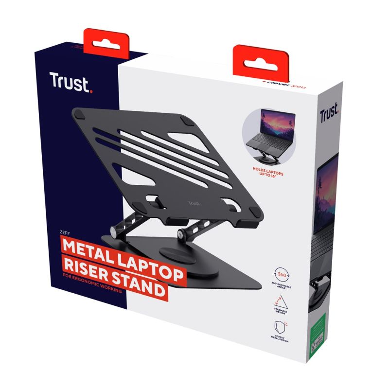 8. Trust ZEFF METAL Black Laptop Stand