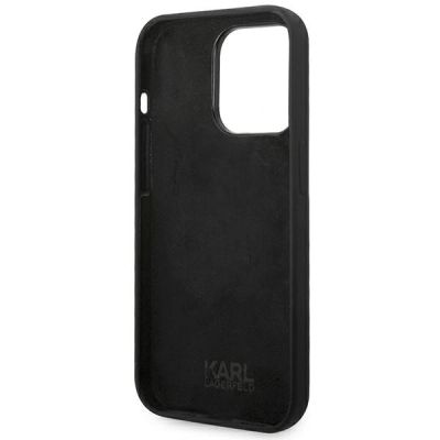 7. Karl Lagerfeld Silicone Karl`s Head Case for iPhone 14 Pro Max - Black