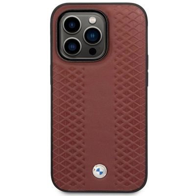 3. Case BMW BMHMP14X22RFGR iPhone 14 Pro Max 6.7" Burgundy/burgundy Leather Diamond Pattern MagSafe