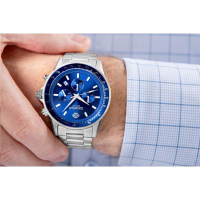4. Men's Watch Giewont Chronograph Sapphire Silver Blue GW3520-B3