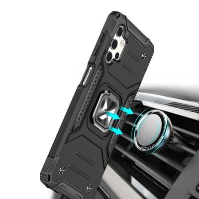 6. Wozinsky Ring Armor tough hybrid case cover + magnetic holder for Samsung Galaxy A73 blue