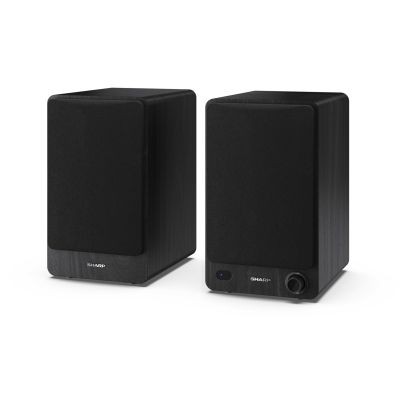 6. Sharp Bookshelf Speakers 2-Way Black Wired and Wireless 60W
