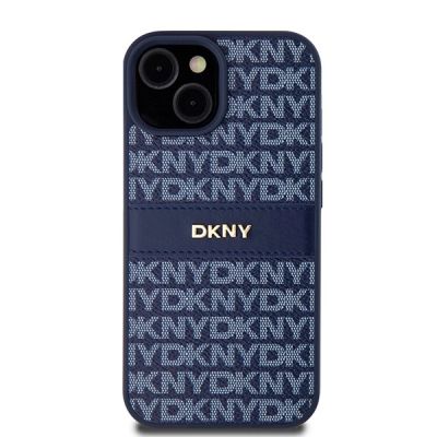 3. DKNY Leather Mono Stripe & Metal Logo case for iPhone 15 / 14 / 13 - blue