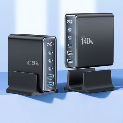 3. Tech-Protect DC140W-GAN 5-PORT PD140W/QC3.0 Charging Station - Black
