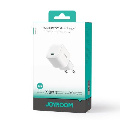 8. Joyroom JR-TCG08 GaN 20W Power Delivery Wall Charger - White