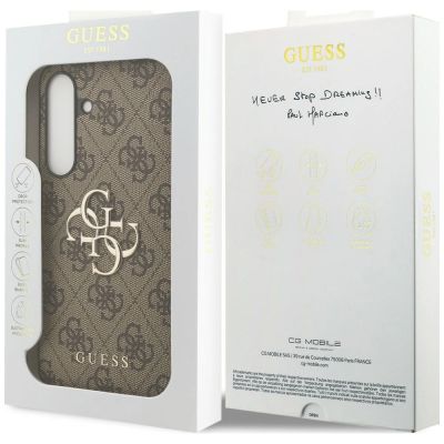 9. Guess Big 4G Classic Logo Case for Samsung Galaxy S25 FE - Brown