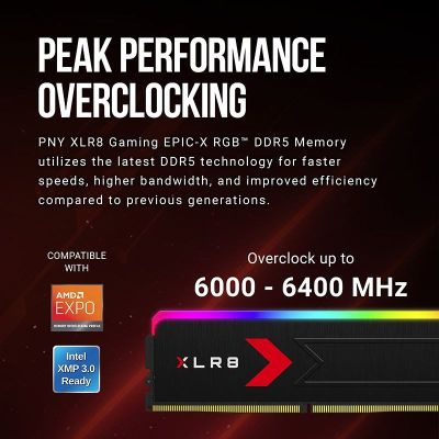 6. PNY MD32GK2D5600036XRGB Memory Module 32GB 2 x 16GB DDR5 288-pin DIMM