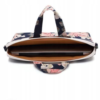 7. Canvaslife Briefcase 15-16'' Laptop Bag - Navy Blue and White