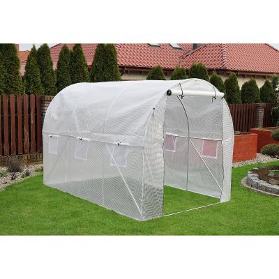 45. GREENHOUSE GARDEN TUNNEL 200X300X200CM PE STRUCTURE WHITE STEEL